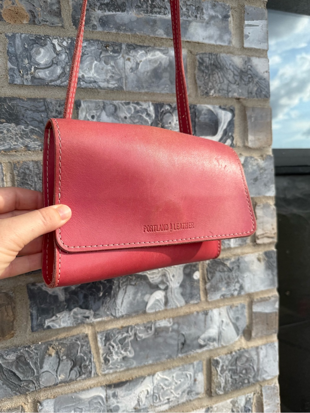 Portland Leather Pink Crossbody Bag